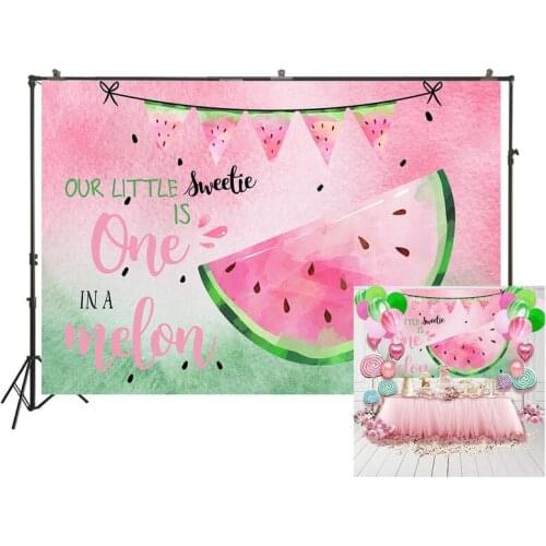 HUAYI Photography Backdrop Birthday Party Baby Shower Child Photo Background watermelon Dessert Cake Table Decor BackdropW-2051