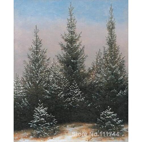 Fir Trees in the Snow Caspar David Friedrich Paintings for sale wall art High quality Hand painted