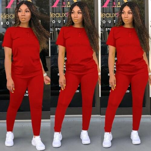 TNNAOFF Plus Size Elastic Two Piece Tracksuits Women Set Short Sleeve T Shirt Fall Fashion Sweatpants Lounge Wear Matching Sets