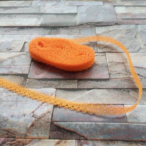 Beautiful Hot 10 yards 15mm Width Orange Lace Ribbon Lace embroidery DIY Decoration For Clothes Sewing Accessories