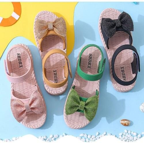 Summer New Childrens Sandals Girls Korean Leisure All-match PVC Non-slip Soft Bottom Light and Convenient Princess Slippers