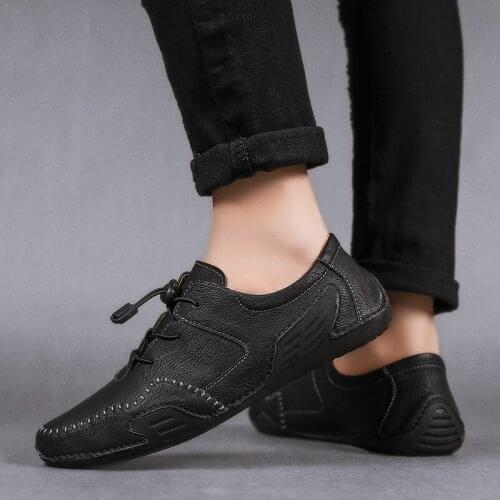 Casual Men genuine Leather Shoes Boat Mans shoes Loafers Mocassin Mens loafer Man Slip on Moccasins Driving Brand Desinger