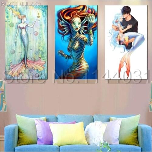 Handicrafts Needlework Avatar Mermaid Diy Diamond Painting Fishing Decor Full Rhinestone Craft Mosaic Diamond Embroidery Sets