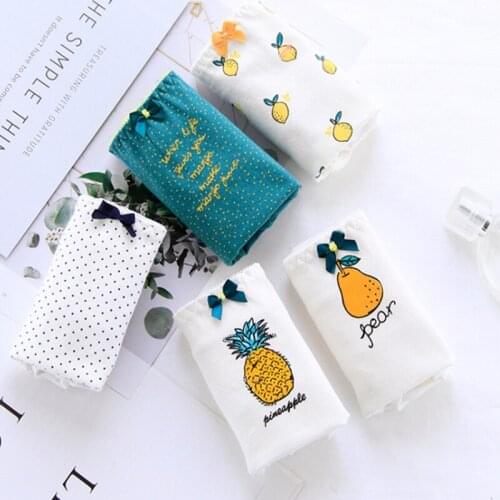 New Arrived 4Pcs/Lot Girl Panties Underwear Lace Briefs Cotton Lingerie Soft Comfortable Bowknot Cartoon Panty Wholesale 075BL-4
