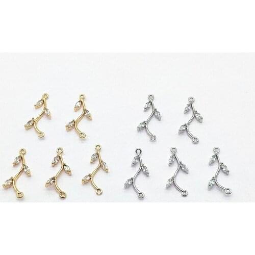 New arrival! 21x11mm 30pcs Plating Real gold/Zircon Connector for Earring DIY parts,Jewelry Accessories Findings & Component