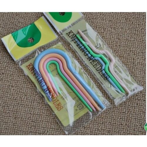 Wholesale 6pc/bag 50bag/lot Knitting Needlework Kits Plastic Curved needle Multicolor DIY hand tool Needle NEEDLE-735063