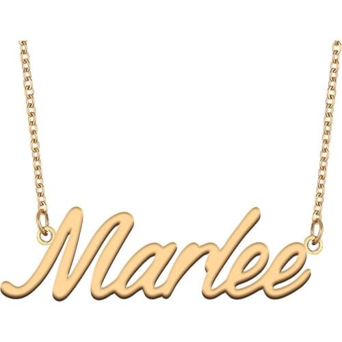 Marlee Name Necklace for Women Stainless Steel Jewelry 18k Gold Plated Nameplate Pendant Femme Mother Girlfriend Gift
