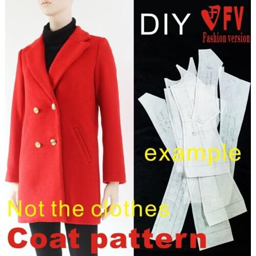 Ladies mid-length coat coat pattern clothes sewing design drawing BFY-127