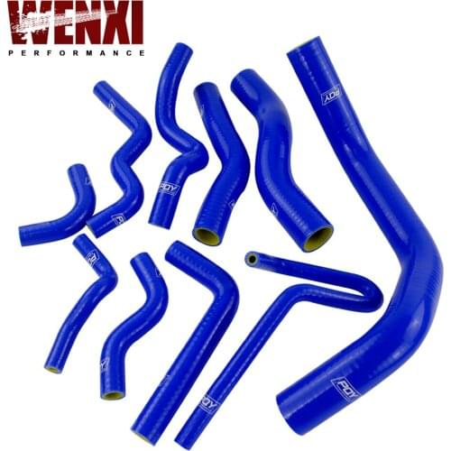 PQY RACING - 10PC Blue Silicone Radiator Hose Kit for Nissan Silvia 200SX 240SX S13 S14 S15 SR20DET WX-LX1602C-QY
