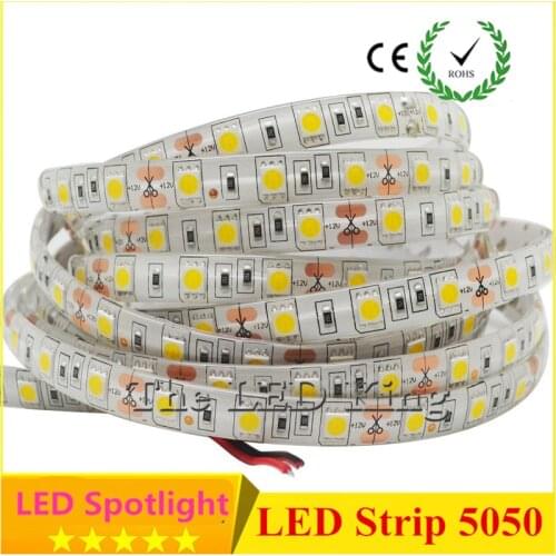 LED Strip 5050 DC12V LED strip flexible light IP65 waterproof 60 led/m,5m RGB LED strip 5050,White/warm white/R/G/B