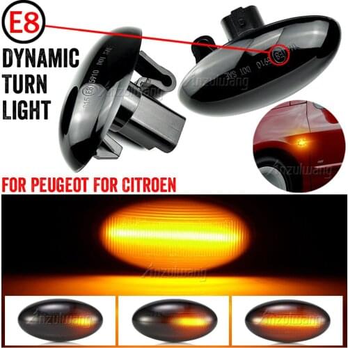 LED Dynamic Turn Signal Side Marker Light Sequential Blinker Light For Peugeot 307 206 207 407 107 607 1007 Citroen C1 C2 C3 C5