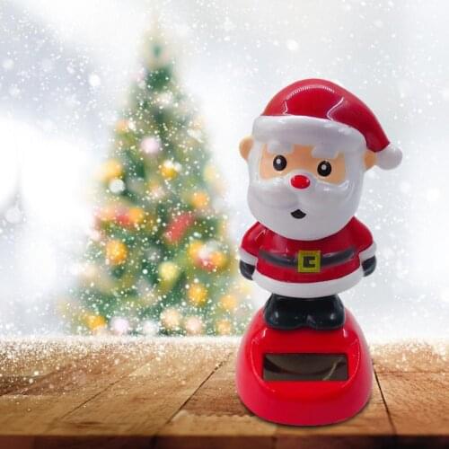 Solar Powered ABS Car Ornaments Santa Claus Snowman Dashboard Dancing Snow Man Christmas Solar Powered Dancing Toy Swinging Doll