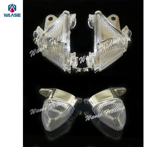 Waase Motorcycle Front & Rear Turn Signals Blinker Indicator Lenses Clear For KAWASAKI Ninja ZX10 ZX10R ZX-10R ZX1000C 2004 2005