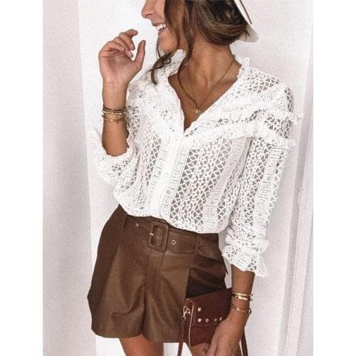 Yeechop Openwork Blouses