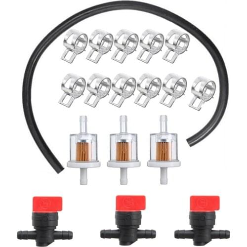 1/4in Fuel Line Hose Fuel Shut Off Valve Filter Kit Motorcycle Engine Cut-Off Valve Hose Filter Kit