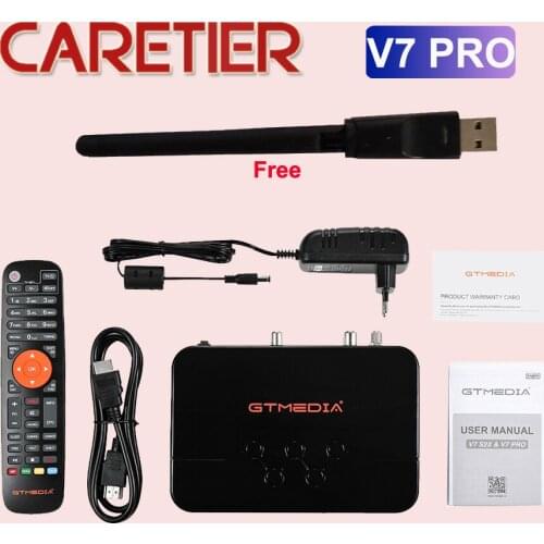 GTMEDIA V7 PRO DVB-S/S2/S2X+T/T2 Memory 1G bit RAM Support Albertis/Tivusat/BBC Satback Support CA card and VCM/ACM 10PCS