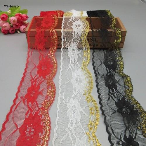 10 Yards/Lot High Quality Beautiful white Lace Ribbon Tape 60MM Lace Trim DIY Embroidered For Sewing Decoration african fabric