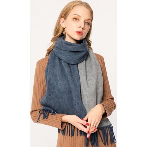 100% Wool Scarf for Women Winter Warm Long Scarves Luxury Pure Wool Shawls and Wraps Ladies Cashmere Scarves Echarpe Pashmina