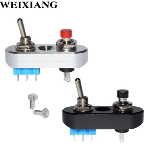 2x Aluminum Alloy Universal Motorcycle Handlebar Grip Switch Headlight Horn Push Type On/Off Black Silver