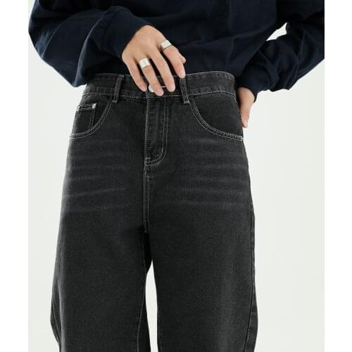 2021 New Vintage Fashion Loose Casual Basic Style Straight Jeans Trousers Male Japan Korea Style Streetwear Hip Hop Denim Pant