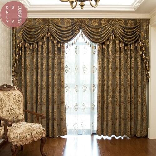 2021 European Style Atmospheric Luxury Blackout Curtains for Living Room Bedroom Study Blackout Curtains Custom