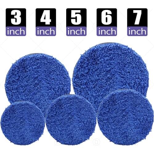 3/4/5/6/7 Inch Removing Wax Buffer Pads Microfiber Polishing Pad Replaceable Buffing Pads For DA/RO Polisher Car Wash Clean