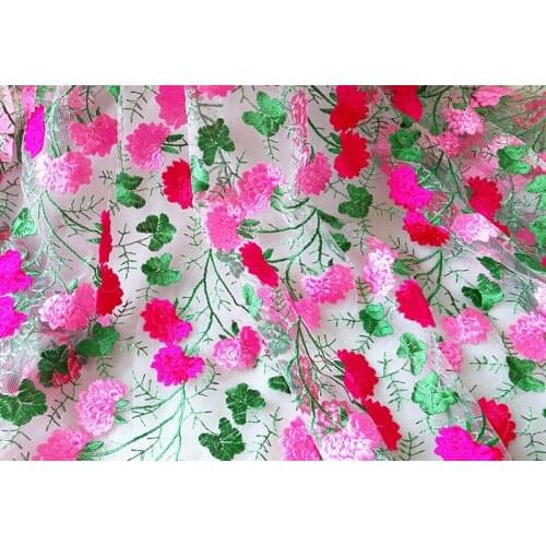 3Y/lot 1.3m wide Blade pattern mesh lace embroidery fabric clothing skirt clothes home textile DIY decorative
