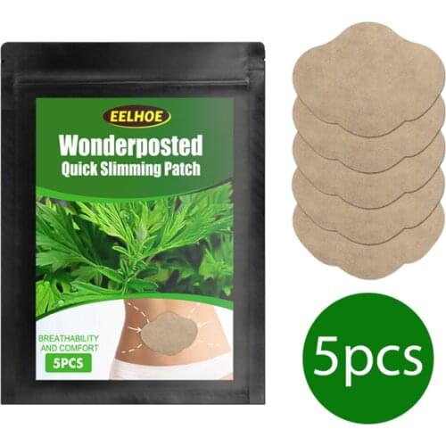 5 Pcs Mugwort Quick Slimming Patch Navel Belly Abdomen Weight Loss Chinese Medicine Slimming Patch Button Stickers