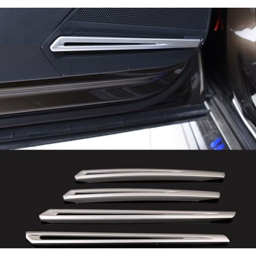 ABS chrome Car Interior Door Sound Speaker Audio Cover Trim Mouldings Sticker For Volkswagen Tiguan 2016 2017 Accessories