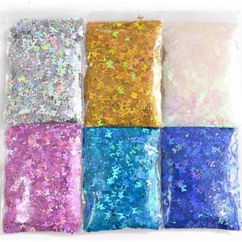 50g/Bag Laser Butterfly Nail Art Glitter Sequins 5mm PVC Holographic Loose Paillettes Ultra-thin Manicure Flake Decoration ML#59