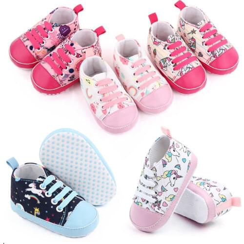 Newborn 0-1 year old baby toddler shoes versatile shoes for boys and girls soft sole infant casual shoes cartoon canvas shoes