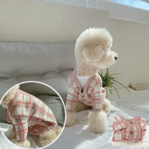 Designer Dog Clothes for Small Dogs Winter Coat Puppy Accessories Luxury Dog Sweater Tender Plaid Pet Clothing Chihuahua Costume