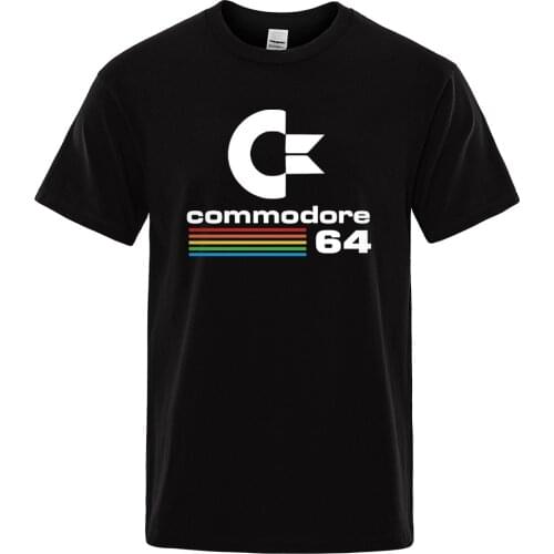 Men T-shirts 2021 Summer Commodore 64 Print T Shirt C64 SID Amiga Retro Cool Design T-shirt Short Sleeve Top Tee Mens Clothing