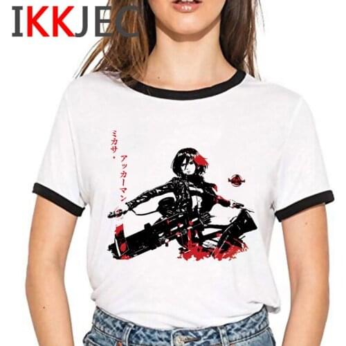 Attack on Titan Shingeki No Kyojin top tees women plus size harajuku kawaii print aesthetic white t shirt t-shirt ulzzang