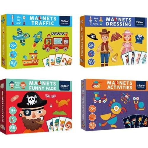 Flexible Creative Tile Toy Traffic Geometry Creative Cartoon Multi--Drag Magnetic Book Jigsaw Puzzle
