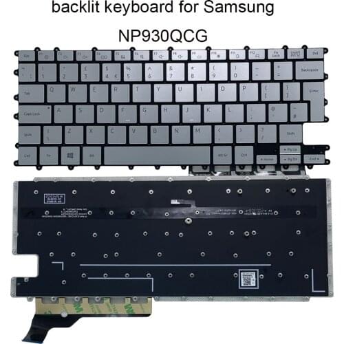 UK GB backlight keyboard for Samsung Galaxy Book Flex NP930QCG K02CN NT930QCG laptop computers replacement keyboards silver New