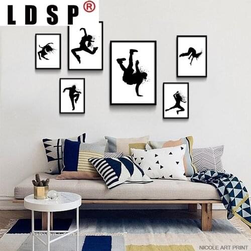 LDSP Dancing Girl Music Hip Hop Street Dance Canvas Painting Wall Art Painting Print Poster Picture Living Room Home Decor