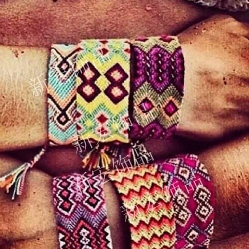 Best Selling Woven Bracelet Bohemian National Style Hand-Woven Rainbow Bracelet Lucky Transfer Friendship Hand Line