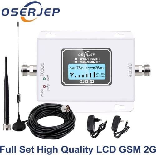 LCD Display Mini GSM Repeater 900MHz Cell Mobile Phone GSM 900 Signal ]Amplifier + Sucker Antenna with 10m Cable