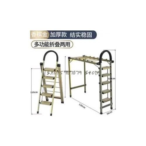 Thickened Multi-function Folding Climbing Miter Ladder Indoor Aluminum Alloy Ladder Clothes Hanger Anti Slip Stairs