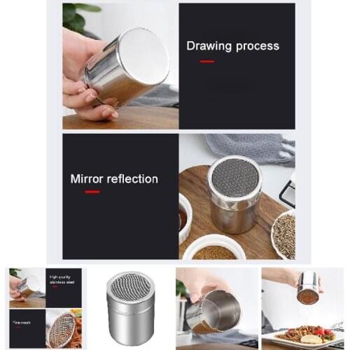 Multifunctional Chocolate Shaker Lid Stainless Steel Icing Sugar Flour Cocoa Powder Coffee Sifter Cooking Tool Tsl1