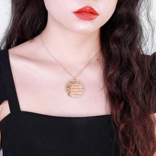 Family Tree Necklace for Women Tree of life stainless steel chain necklaces Silver color pendants jewelry pendant tree of life