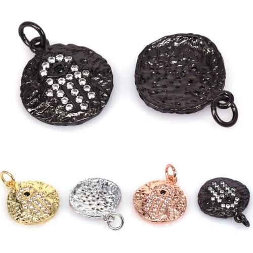 New Micro Pave cz Round Shape Inlay Swallow Pendant Charms for Jewelry Making Accessories Handmade DIY Necklace Bracelet Earring