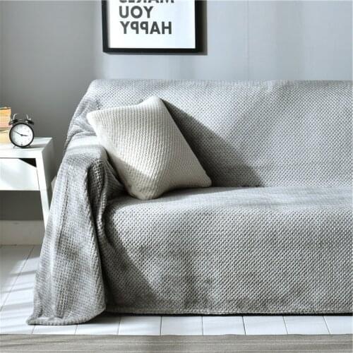 Nordic popular sofa cover Dustproof sofa cushion cover Lazy Magic Sofa Towel Pet blanket Solid color Pineapple grid slipcover