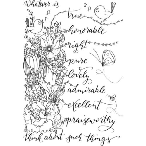 Whatsoever Things Transparent Silicone Clear Stamp/Seal for DIY Scrapbooking/Photo Album Decorative Cards Making Paper Crafts