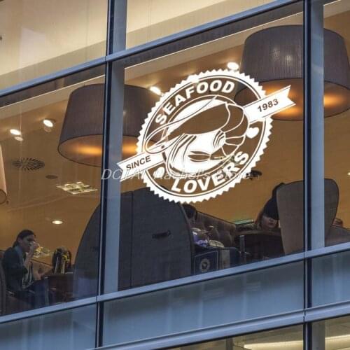 Seafood Restaurant Decor Vinyl Wall Decal Prown Lovers Kitchen Dining Room Sticker Bar Drink Art Sticker Customized