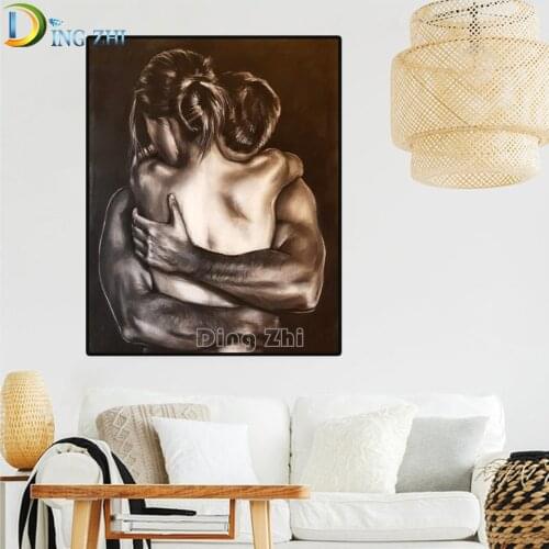 Sexy Couple Wall Art 5D DIY Diamond Paintings Full Square/Round Sketch Portrait Picture Diamond Embroidery Mosaic Kits