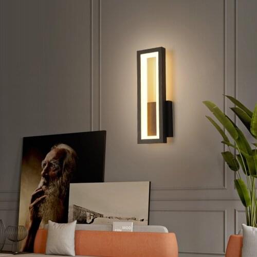 LED Wall Lamps for Bedroom Bedside living room indoor lighting LED Sconce black white gold Lamp Aisle Lighting Dropping Shipping