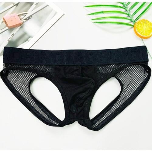 Open File Underwear Men Thong Panties Mens Underwear Comfort Sexy Underpant Tangas Open Back Low Rise Panties Briefs A30