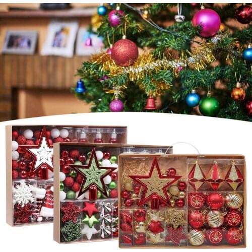 70Pcs Christmas balls Christmas tree decorations Bright ball matt ball powder ball hollow ball Home Decor New Year Tree Toppers
